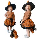 Kostium strój karnawałowy przebranie czarownica wiedźma 3 elementy pomarańczowy