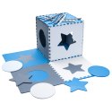 Mata edukacyjna dla dzieci piankowa puzzle 9 elementów 60 x 60 x 1 cm szara niebieska