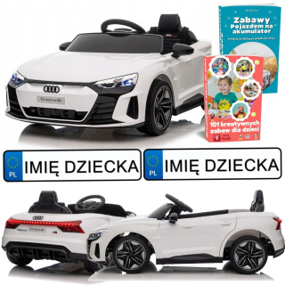 SAMOCHÓD ELEKTRYCZNY AUDI E-TRON GT DLA DZIECKA KOŁA EVA SKÓRA LED PILOT