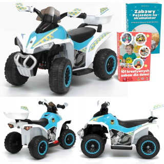MINI QUAD NA AKUMULATOR SPORTOWY ELEKTRYCZNY DLA DZIECI KUFER LED POLICJA