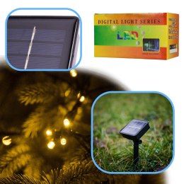 Lampki LED solarne choinkowe świąteczne łańcuch świetlny 20m 200LED ciepły