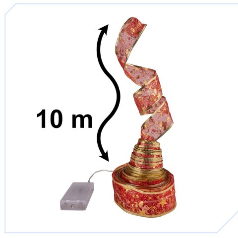 Wstążka ozdobna taśma LED 10m 100LED lampki choinkowe ozdoba świąteczna multikolor na baterie