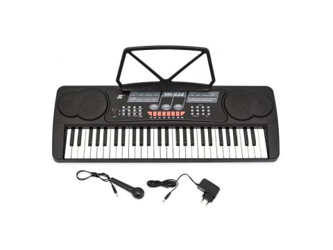 KEYBOARD ORGANY MK-632 MIKROFON 54 KLAWISZE STOJAK POD NUTY ZASILACZ EFEKTY