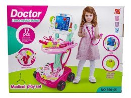 Wózek Lekarski Dla Dziewczynki Z Akcesoriami, Zestaw Doktora Różowy