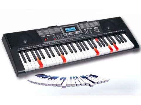 KEYBOARD ORGANY MK-2115 61 PODŚWIETLANE KLAWISZE NAUKA GRY EKRAN LCD EFEKTY