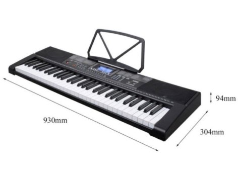 KEYBOARD ORGANY MK-2115 61 PODŚWIETLANE KLAWISZE NAUKA GRY EKRAN LCD EFEKTY