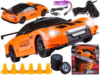 Samochód Do Driftu, Auto RC Drift 1:24 2,4 GHz 4WD POMARAŃCZOWY