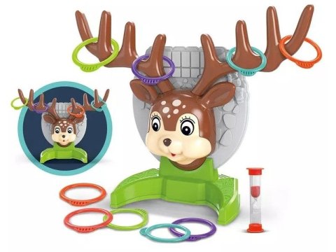 Gra Zręcznościowa Rzucanie Obręczy Ringo, Jelonek + Obręcze,  Deer Ring Game