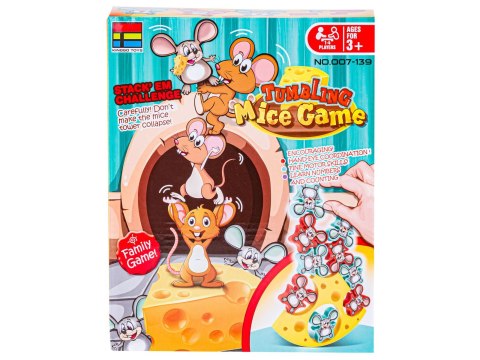 Zręcznościowa Gra BALANSUJĄCE MYSZKI Tumbling Mice Game, Serowa Wieża, Klocki, Układanka