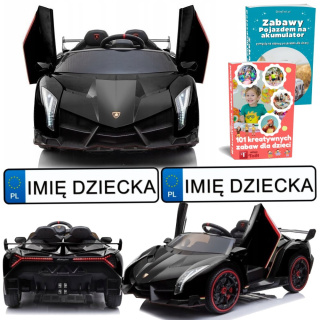 AUTO NA AKUMULATOR LAMBORGHINI VENENO DLA DZIECKA PILOT MP4 EVA SKÓRA 4X4