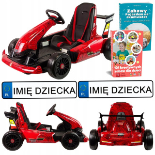 MOCNY GOKART NA AKUMULATOR DLA DZIECI +6 LAT ELEKTRYCZNY LAKIER SPIDER 24V