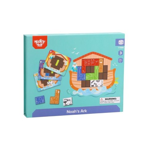 TOOKY TOY Układanka Magnetyczna Montessori Logiczna Puzzle Tetris Arka Noego 26 el.