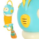 Harmonia akordeon zabawka sensoryczna dla dzieci sowa niebieska grająca LED 30cm
