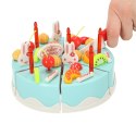 Tort urodzinowy do krojenia kuchnia 75 elementów niebieski