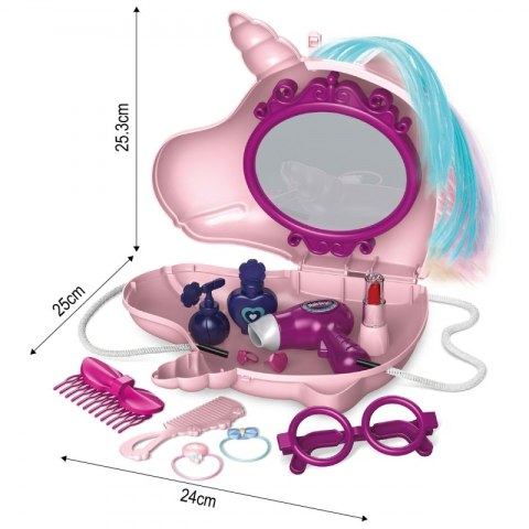 WOOPIE Toaletka dla Dziewczynki 2w1 Salon Piękności w Torebce Jednorożec