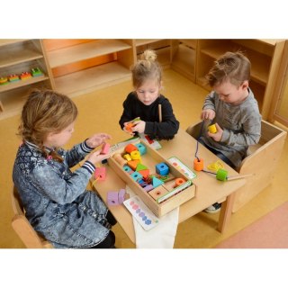 MASTERKIDZ Duża Drewniana Nawlekanka Sznurowanka Montessori