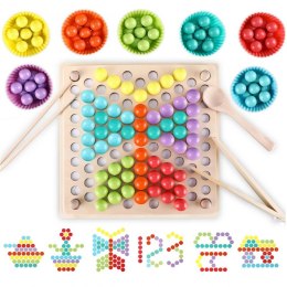 Kolorowe Kulki Układanka Montessori Mozaika Sorter