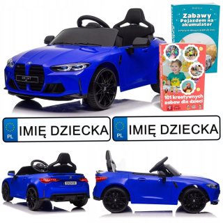 AUTO NA AKUMULATOR BMW M4 SAMOCHÓD ELEKTRYCZNY DLA DZIECI LAKIER PILOT LED SKÓRA