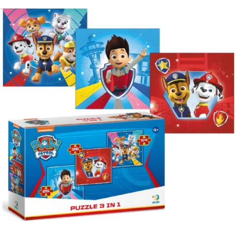 PUZZLE 3w1 PSI PATROL PAW PATROL TRZY UKŁADANKI W JEDNYM DLA NAJMŁODSZYCH