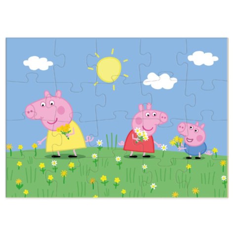 PUZZLE 4w1 ŚWINKA PEPPA UROCZE CZTERY UKŁADANKI W JEDNYM OPAKOWANIU