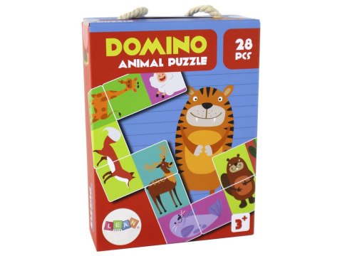 Gra Logiczna Puzzle Dwustronne Domino Zwierzęta 10cm x 5cm 28 El.