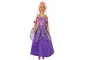 Lalka Księżniczka Purpurowa Sukienka Zestaw Doczepianych Warkoczyków