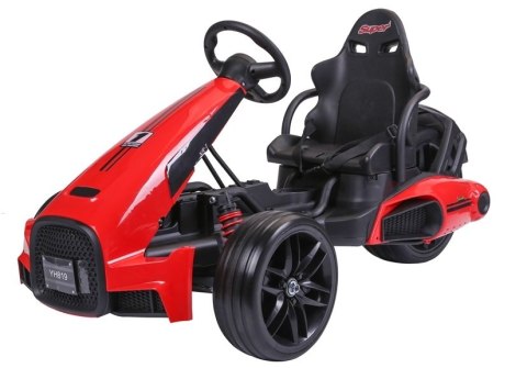 GOKART NA AKUMULATOR CH9939 2 SILNIKI 5 KM/H KOŁA EVA PASY KLAKSON CZERWONY