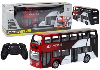 AUTOBUS ZDALNIE STEROWANY PIĘTROWY RC ŚWIATŁA GUMOWE KOŁA PILOT AKUMULATOR