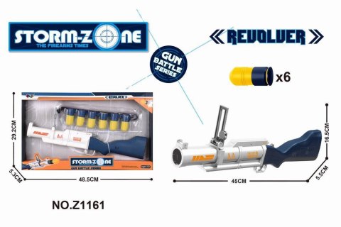 PISTOLET KARABIN WYRZUTNIA POCISKÓW BEZPIECZNE NABOJE 6 SZT. ZESTAW