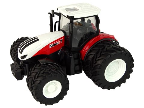 TRAKTOR ZDALNIE STEROWANY Z PRZYCZEPĄ 1:24 POJAZD RC ŚWIATŁA PILOT AKUMULATOR