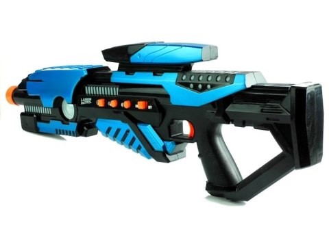 DUŻY PISTOLET KARABIN KOSMICZNY LASEROWY 57CM 5 KOLORÓW ŚWIATEŁ LED DŹWIĘKI