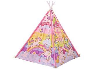 NAMIOT DLA DZIECI TIPI WIGWAM DOMEK LAMPKI RÓŻOWY KUCYKI JEDNOROŻCE 142CM