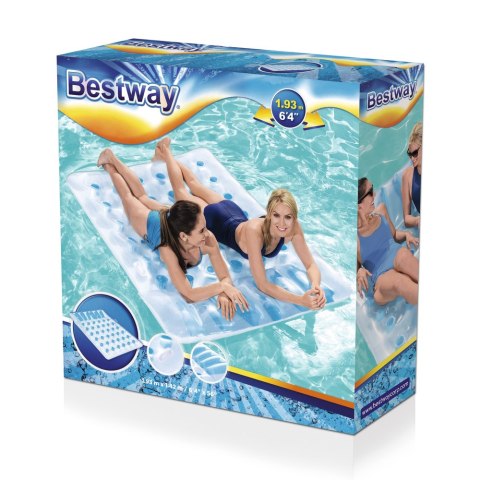 MATERAC DMUCHANY PLAŻOWY DWUOSOBOWY 193X142 DWA UCHWYTY BESTWAY 43055