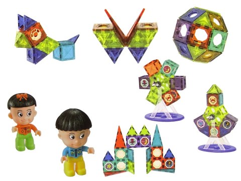 KLOCKI MAGNETYCZNE KONSTRUKCYJNE 3D DIABELSKI MŁYN KARUZELA ZESTAW 71 EL.