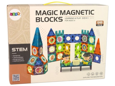 KLOCKI MAGNETYCZNE KONSTRUKCYJNE BUDOWLE 3D ZAMEK DIABELSKI MŁYN ZESTAW 98EL