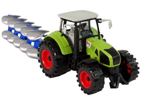 TRAKTOR Z PŁUGIEM NAPĘD FRYKCYJNY RUCHOME CZĘŚCI 50CM