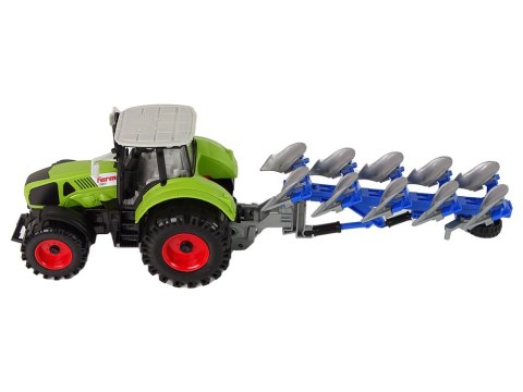 TRAKTOR Z PŁUGIEM NAPĘD FRYKCYJNY RUCHOME CZĘŚCI 50CM