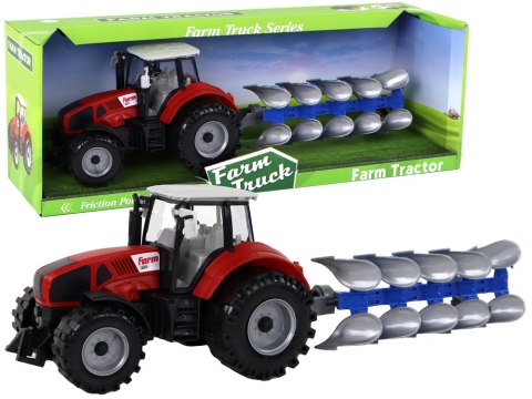 TRAKTOR Z PŁUGIEM NAPĘD FRYKCYJNY RUCHOME CZĘŚCI 50CM