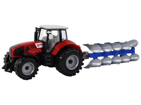 TRAKTOR Z PŁUGIEM NAPĘD FRYKCYJNY RUCHOME CZĘŚCI 50CM