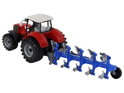 TRAKTOR Z PŁUGIEM NAPĘD FRYKCYJNY RUCHOME CZĘŚCI 50CM