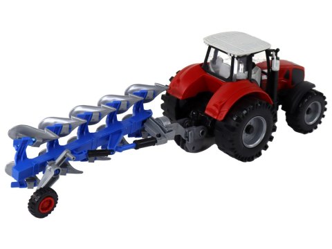 TRAKTOR Z PŁUGIEM NAPĘD FRYKCYJNY RUCHOME CZĘŚCI 50CM