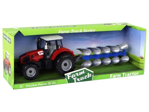 TRAKTOR Z PŁUGIEM NAPĘD FRYKCYJNY RUCHOME CZĘŚCI 50CM