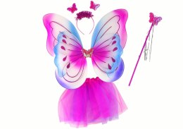 Strój Wróżka Przebranie Kostium Motylka Dla Dziecka Różowy Spódnica Opaska