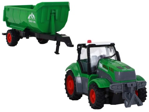 TRAKTOR RC CIĄGNIK ZDALNIE STEROWANY Z PRZYCZEPĄ 1:24 ŚWIATŁA PILOT AKUMULATOR