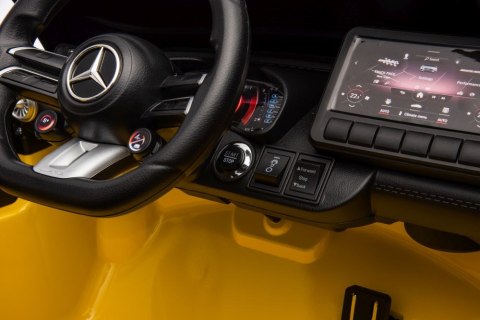 AUTO NA AKUMULATOR DLA DZIECI MERCEDES AMG SL63 2X200W LAKIER PILOT SKÓRA EVA LED RADIO MP3