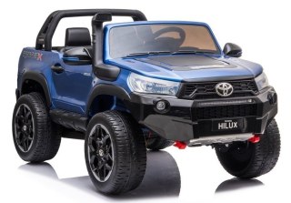 AUTO NA AKUMULATOR DLA 2 DZIECI TOYOTA HILUX 4X4 LAKIER PILOT EVA SKÓRA LED RADIO MP3