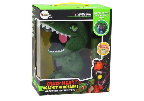 Gra Zręcznościowa Strzelanie Do Dinozaura Zielony Pistolet na Kulki Strzelnica