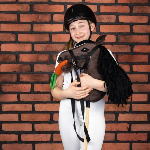 HOBBY HORSE SKIPPI KOŃ NA KIJU GNIADY DLA DZIECI DO ZABAWY JAZDY SKOKÓW