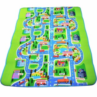 MATA EDUKACYJNA PIANKOWA TERMOIZOLACYJNA DLA DZIECI DYWAN 160X200CM ULICA