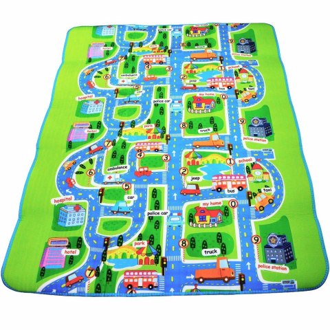 MATA EDUKACYJNA PIANKOWA TERMOIZOLACYJNA DLA DZIECI DYWAN 160X200CM ULICA MATA EDUKACYJNA PIANKOWA TERMOIZOLACYJNA DLA DZIECI DYWAN 160X200CM ULICA